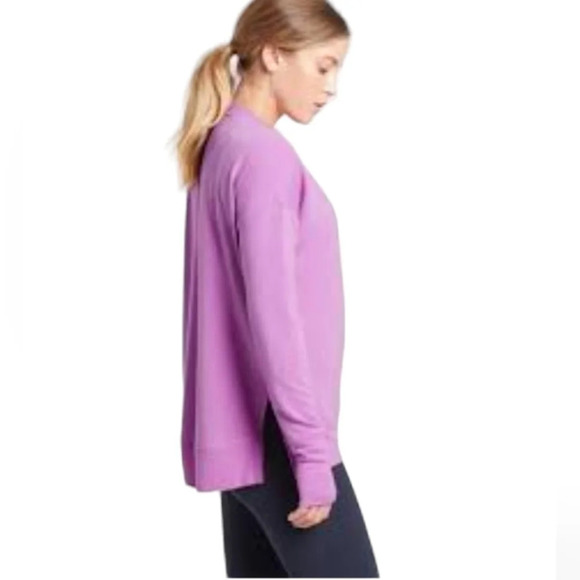 Athleta Coastal Luxe Super Soft Modal Blend Sweatshirt in Plumeria Purple Sz XS - Picture 2 of 11